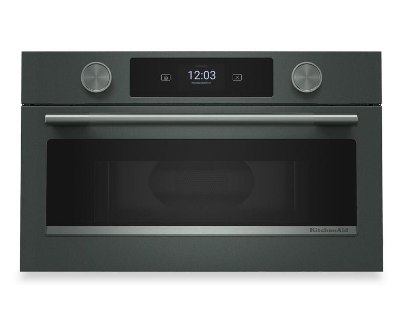 Four à micro-ondes encastré KitchenAid de 30 po avec friture à air - genièvre - KMBS730SJP