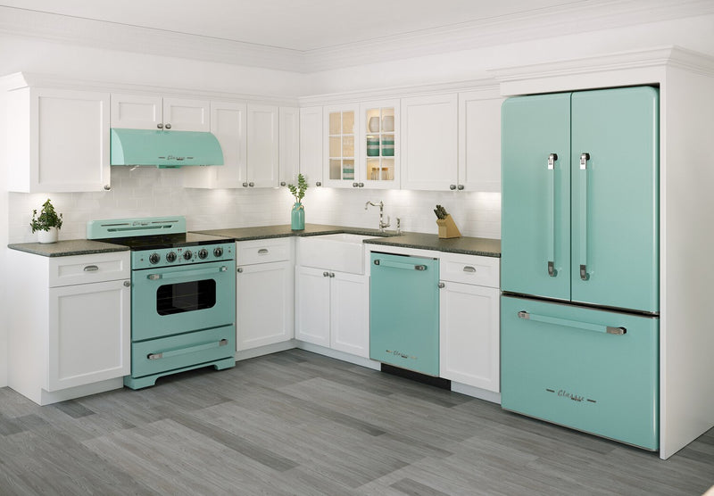 Réfrigérateur Classic Rétro par Unique de 36 po et de 21,4 pi3 de profondeur comptoir - turquoise brume marine - UGP-595L T AC