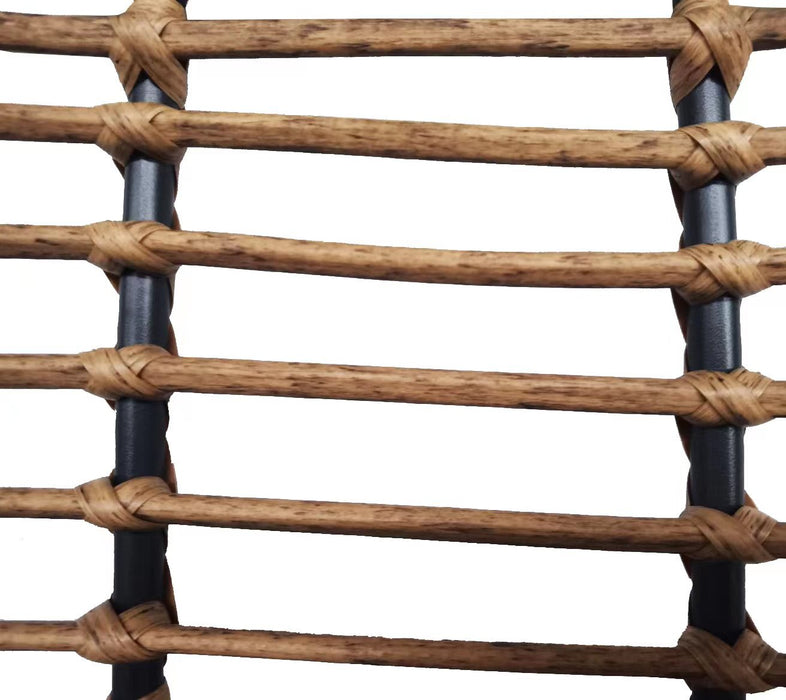 Fauteuil Maki pour la terrasse à l’extérieur - osier en résine tressé à la main, résistant aux rayons UV et aux intempéries - naturelle