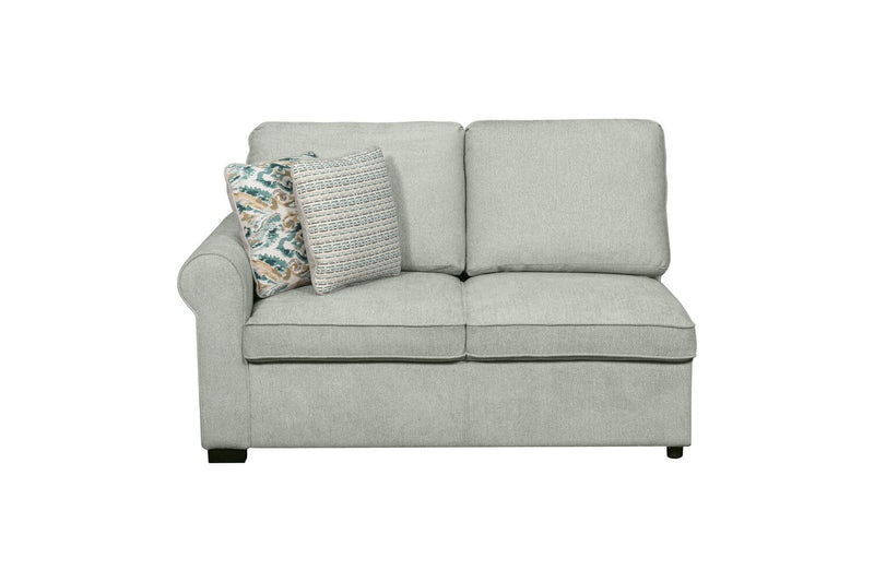 Sofa sectionnel enveloppant de droite Haven de Scott Living 2 pièces en tissu de chenille - bleu écume de mer