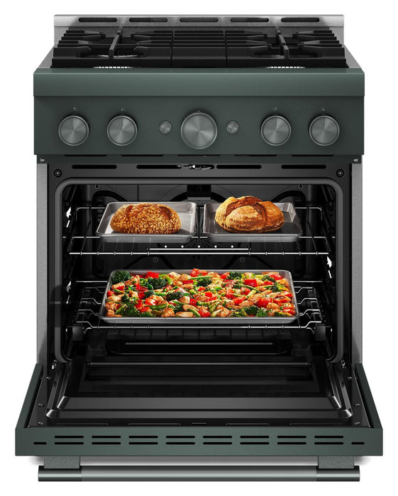 Cuisinière à gaz KitchenAid de 4,1 pi3 avec mode de friture à air sans préchauffage - genévrier - KFGS930SJP
