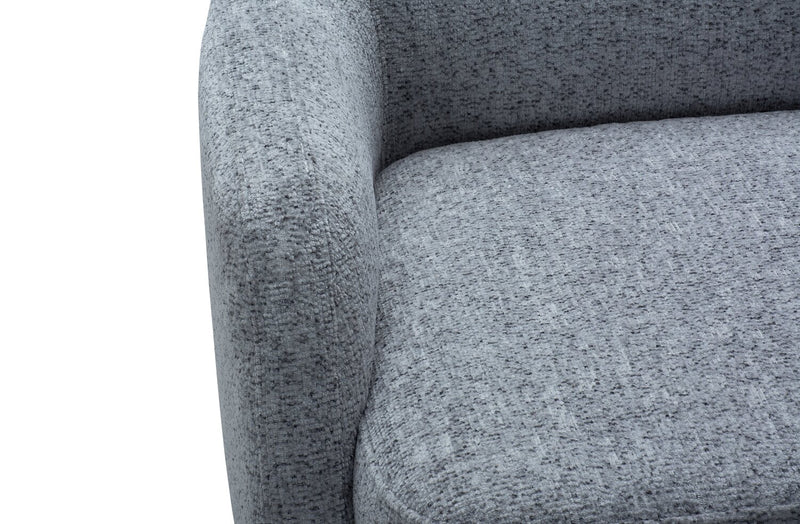 Fauteuil d’appoint Monroe de 29 po en tissu avec pattes en métal - gris