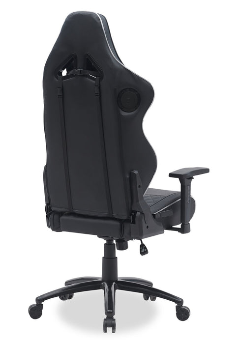 Fauteuil de jeu ergonomique Falcon de 30 po avec haut-parleurs Bluetooth intégrés et éclairage à DEL - noir