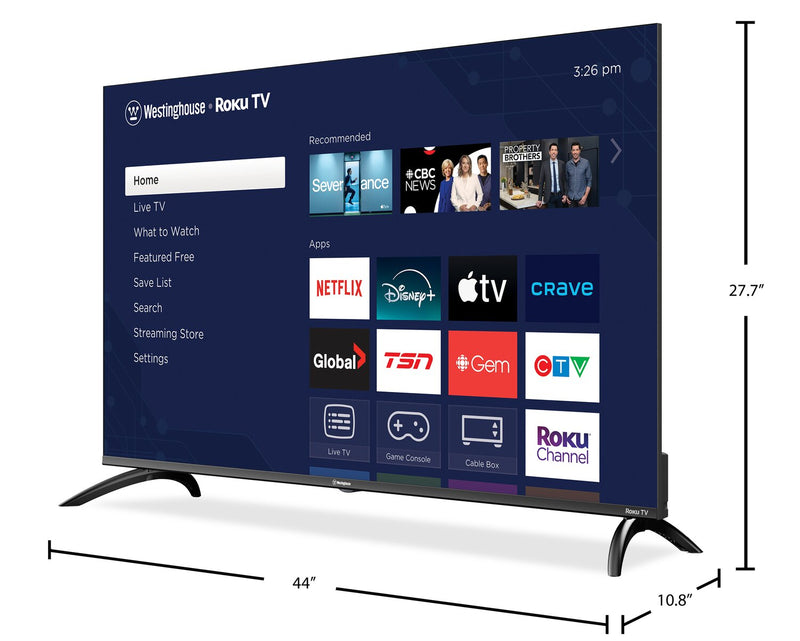 Téléviseur intelligent QLED Westinghouse UHD 4K de 50 po avec Roku TV (WR50QC5500) - modèle 2025
