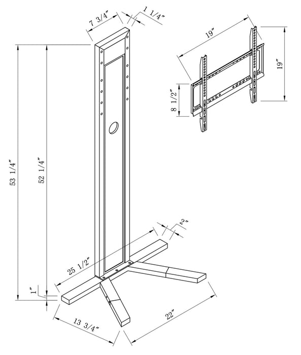 Meuble pour téléviseur Miller avec support et système de gestion des câbles pour téléviseurs jusqu’à 80 po - noir