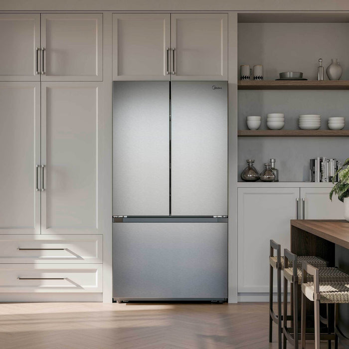 Réfrigérateur Midea de 26,5 pi3 et de 36 po à portes françaises avec pichet à remplissage automatique et machine à glaçons double - MRF27I6BST
