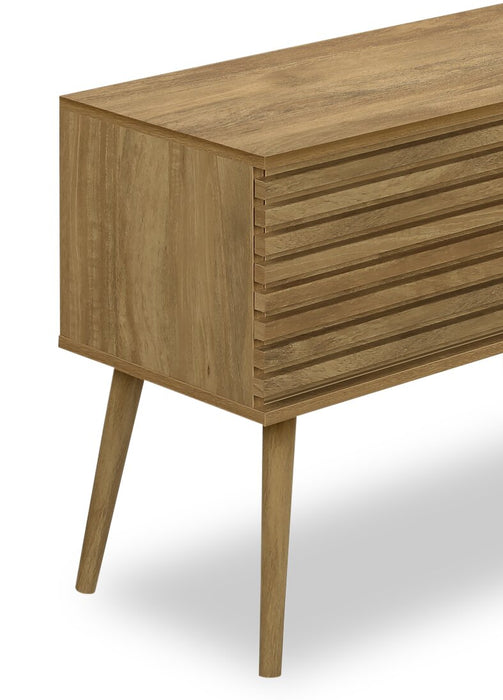 Meuble pour téléviseur rustique Gemma de 72 po avec rangement et système de gestion des câbles pour téléviseurs jusqu’à 80 po - brun