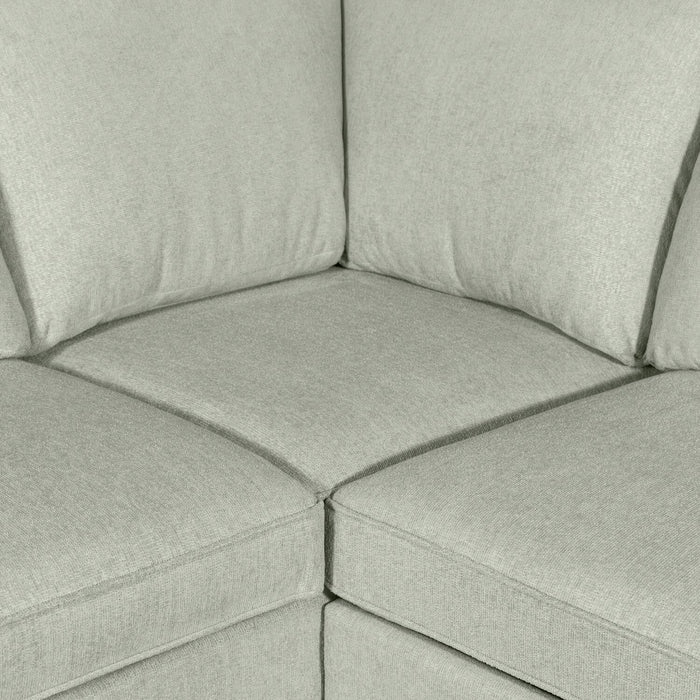 Sofa-lit sectionnel Haven de Scott Living 3 pièces en tissu de chenille - bleu écume de mer