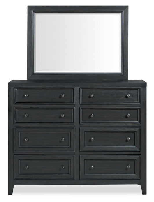 Miroir de commode de chambre à coucher Casa en bois à fixer au meuble ou à suspendre au mur - noir