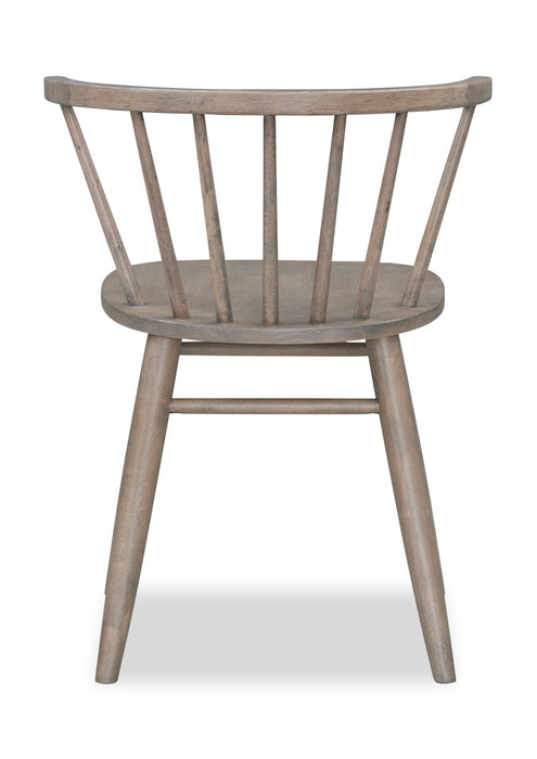 Chaise de salle à manger Remi avec dossier à barreaux en forme de fuseau courbé - brune