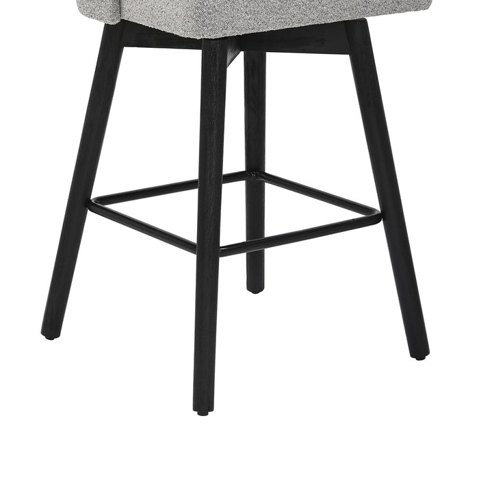 Tabouret Nash de hauteur comptoir en tissu de polyester et en métal avec siège pivotant - gris foncé