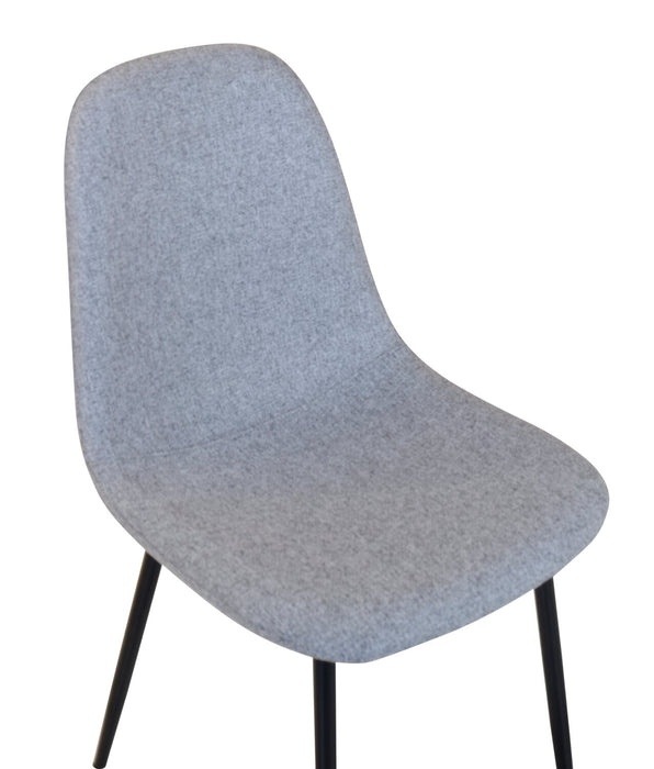 Chaise de salle à manger Jax en tissu de polyester et en métal - grise