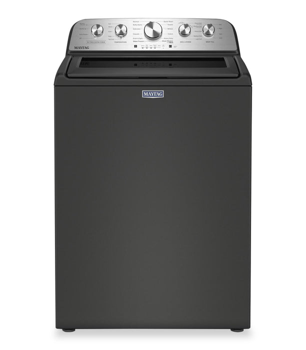 Laveuse à chargement par le haut 5,5 pi³ avec turbine et option Animal Pet Pro et sécheuse à gaz 7,0 pi³ de Maytag - noir volcan