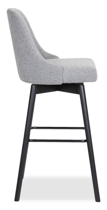 Tabouret Nash de hauteur comptoir en tissu en polyester et en métal - gris