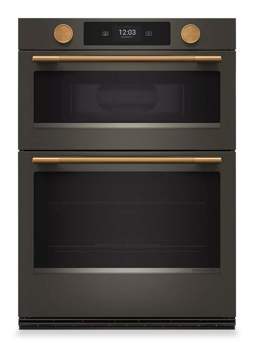 Four mural combiné intelligent électrique KitchenAid de 30 po avec caméra de cuisson – minerai noir - KOEC930SBE