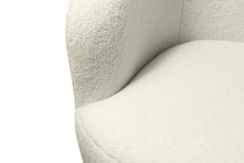 Fauteuil d’appoint pivotant courbé Ivie de 28,7 po en tissu de chenille bouclé - blanc