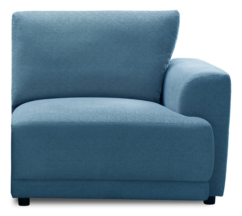 Fauteuil modulaire de droite Voyage en tissu avec coussins de dossier amovibles - bleu