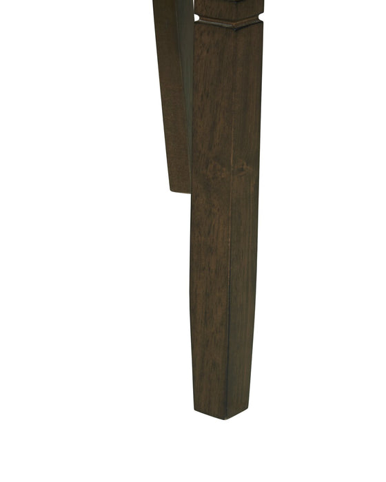 Chaise de salle à manger Devon en tissu de cuir végétalien et en bois - brun foncé