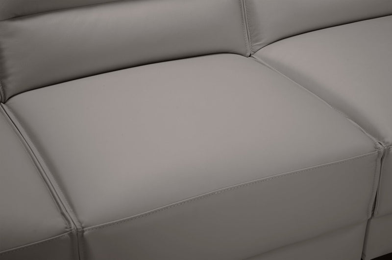 Sofa sectionnel de droite Citadel 3 pièces en cuir véritable de qualité supérieure avec pattes en bois - gris