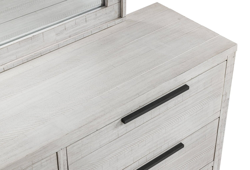 Miroir de commode de chambre à coucher Haven - blanc