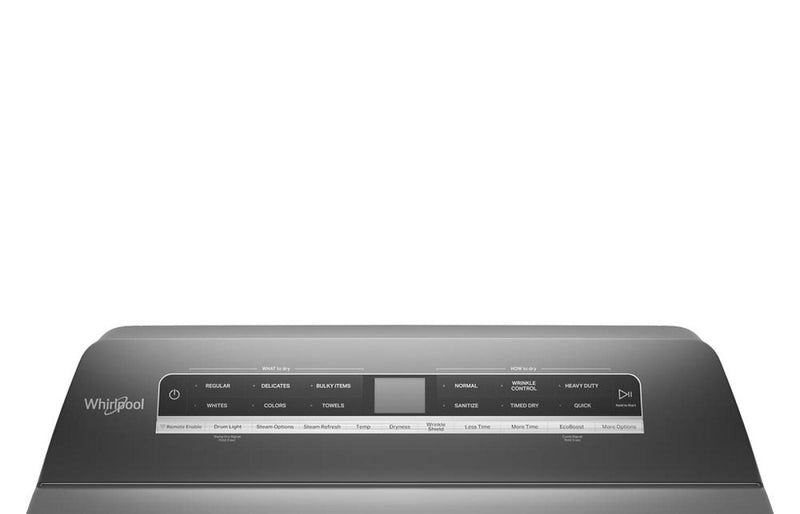 Sécheuse à gaz intelligente à la vapeur Whirlpool de 7,4 pi³ - ombre chrome - WGD8127LC