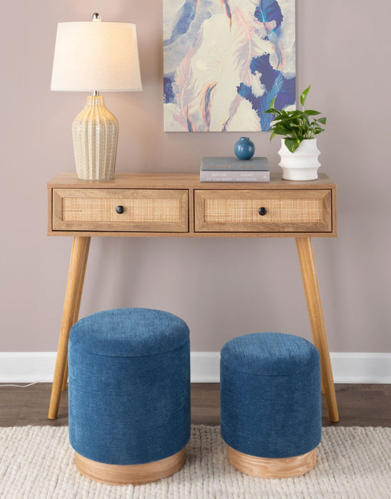 Lampe de table Willa de 23 po en céramique avec nickel poli et avec abat-jour en lin naturel – couleur sable cubain