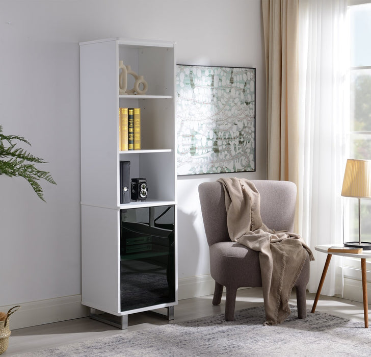 Section latérale Ignatius de 18,7 po avec rangement et système de gestion des câbles - blanche