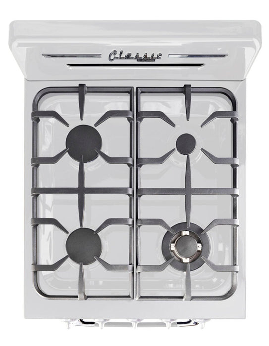 Cuisinière hors réseau Classic Rétro d’Unique de 24 po et de 18,5 pi3 - blanche - UGP-24CR OF1 W