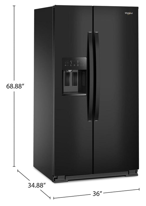 Réfrigérateur Whirlpool de 28,7 pi³ et de 36 po à compartiments juxtaposés - noir - WRSF5536RB