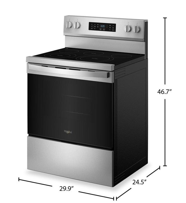Cuisinière électrique Whirlpool de 5,3 pi3 avec cuisson à air – acier inoxydable résistant aux traces de doigts - YWFES5730SZ  