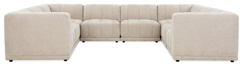 Sofa sectionnel modulaire Oaklyn Kort & Co. 8 pièces en tissu avec coussins de siège capitonnés - beige