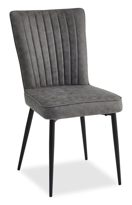 Ensemble de salle à manger Tavo 5 pièces en métal avec table, rallonge de 63 po à 79 po (L) et chaises - gris et noir