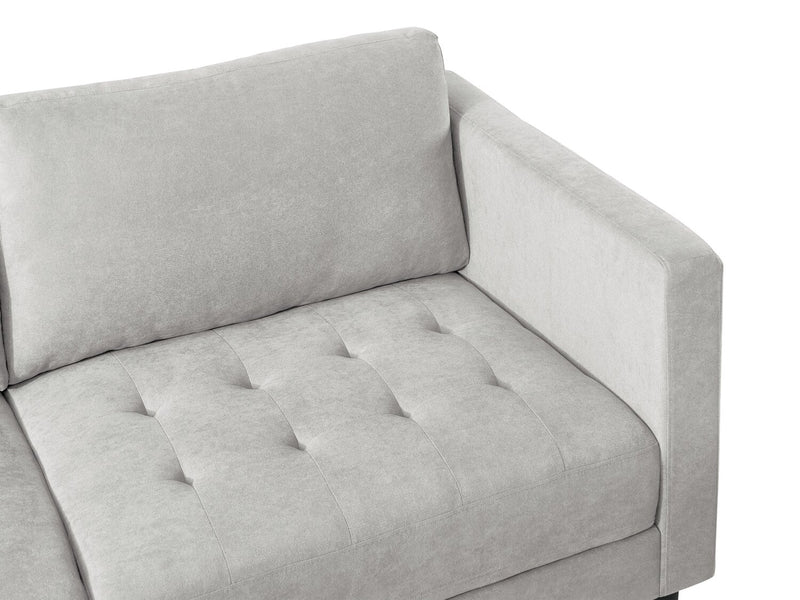 Sofa sectionnel de gauche Metro 2 pièces en tissu avec fauteuil long et coussins de siège capitonnés - neutre