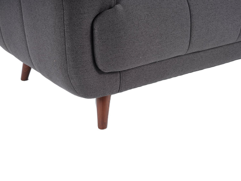 Sofa Brook de 84 po en tissu avec coussins capitonnés - anthracite 