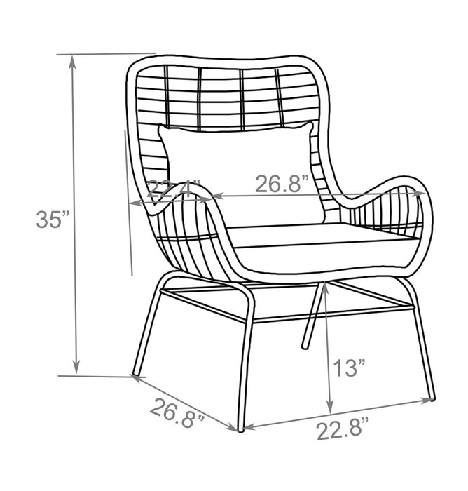 Fauteuil Maki pour la terrasse à l’extérieur - osier en résine tressé à la main, résistant aux rayons UV et aux intempéries - naturelle