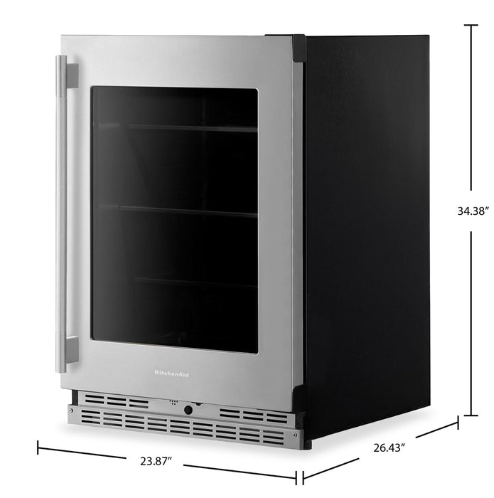 Réfrigérateur KitchenAid de 24 po sous le comptoir avec touches métalliques - acier inoxydable PrintShieldMC - KURL524SPS