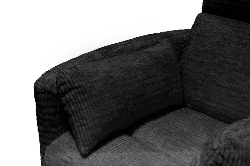 Fauteuil pivotant, coulissant et inclinable Remi de 38 po en tissu - anthracite 