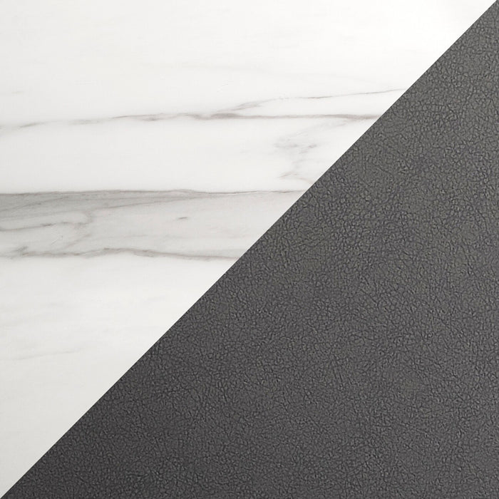 Ensemble de salle à manger Naya 5 pièces avec table à rallonge, 63 po à 78,75 po (L), et 4 chaises - imitation de marbre blanc et gris