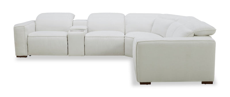 Sofa sectionnel inclinaison électrique Essence 6 pièces avec appuie-têtes électriques - ivoire