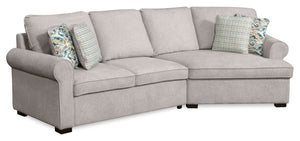 Sofa sectionnel enveloppant de droite Haven de Scott Living 2 pièces en tissu de chenille - gris