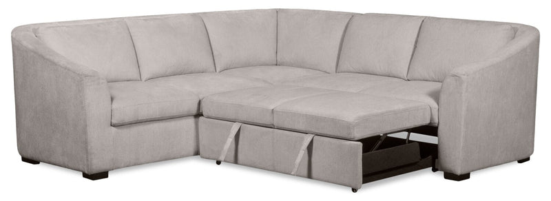 Sofa-lit sectionnel de droite Envy 2 pièces en tissu de chenille - gris brouillard