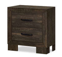 Table de nuit Ethan de 22 po (L) x 23 po (H) à 2 tiroirs - brun rustique