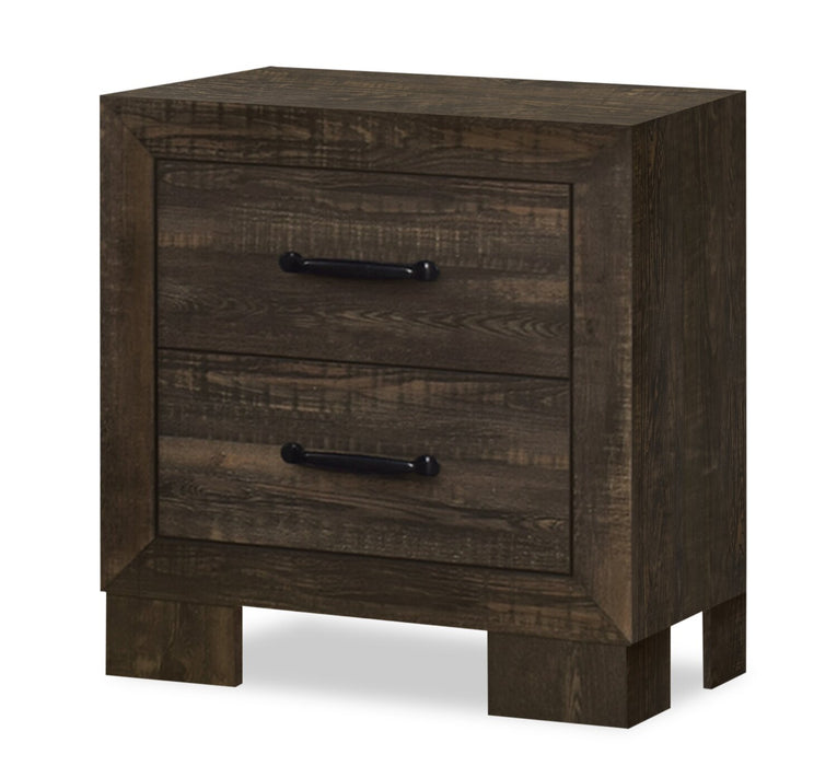 Table de nuit Ethan de 22 po (L) x 23 po (H) à 2 tiroirs - brun rustique