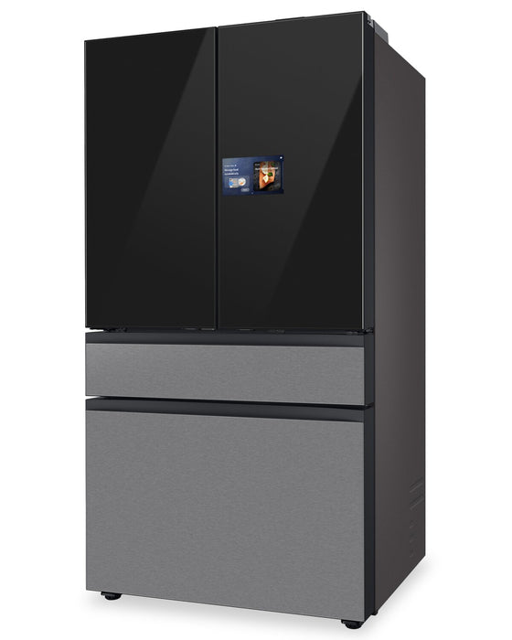 Réfrigérateur BESPOKE Samsung de 23 pi³ et de 36 po à portes françaises avec écran AI Home - RF90F23BECRAA
