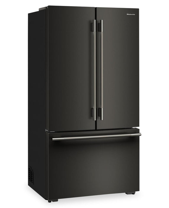 Réfrigérateur KitchenAid de 36 po et de 24 pi3 de profondeur comptoir à portes françaises - minerai noir - KRFC236SBE