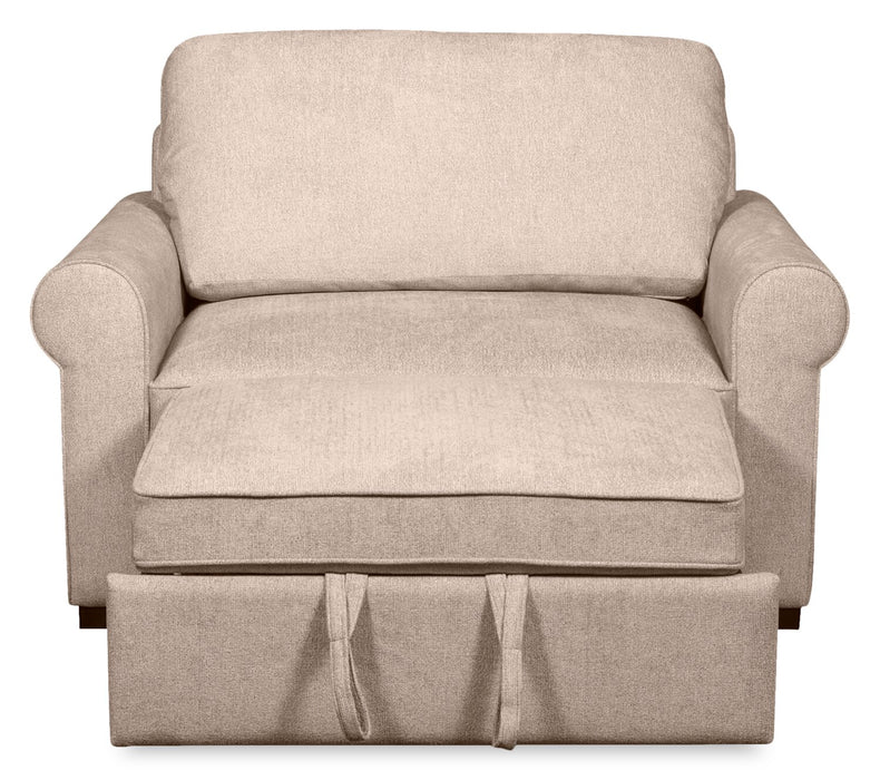 Fauteuil-lit convertible Haven de Scott Living de 55 po en tissu de chenille avec pattes en bois - taupe