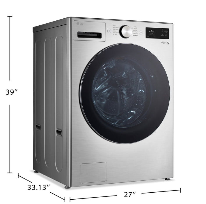 Laveuse à la vapeur intelligente haute efficacité LG à chargement frontal de 5,8 pi3 - acier graphite - WM5800HVA