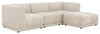 Sofa sectionnel modulaire Oaklyn Kort & Co. 4 pièces en tissu avec pouf et coussins de siège capitonnés - beige