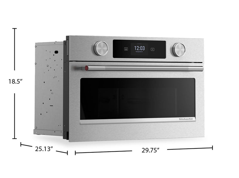 Four à micro-ondes encastré KitchenAid de 30 po avec friture à air - PrintShieldMC - KMBS730SPS