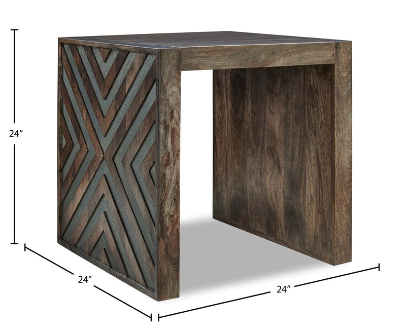 Table de bout moderne Madden de 24 po - brune